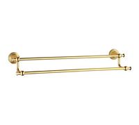 Towel Rack Towel Rail European Copper Towel Rack Double Towel Bar Wall-Mounted Towel Holder Towel Rail for Bathroom Kitchen Office Towel Bar Towel Holder/Gold/50Cm