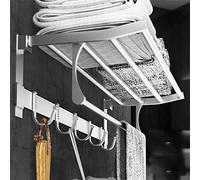 Towel Rack Wall Mounted Foldable Aluminum Organizer Towel Holder Bathroom Wall Shelf for Bathroom Equipment Bathroom Accessories (Color : White-Fruit peach5 Size (Color : D, Size : As The P