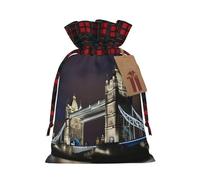 Tower Bridge In London - 1 bolsa de regalo de Navidad con cordón de 8.3 x 11.8 pulgadas, para regalar en fiestas de vacaciones