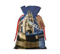 Tower Bridge In London - 1 bolsa de regalo de Navidad con cordón de 8.3 x 11.8 pulgadas, para regalar en fiestas de vacaciones