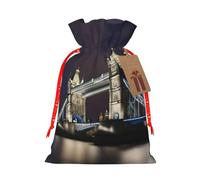 Tower Bridge In London - Bolsas de Navidad con cordón, bolsas reutilizables para caramelos, regalos de fiesta