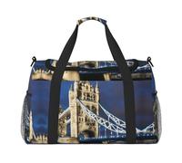 Tower Bridge in London - Bolsos de noche para mujeres y hombres, bolsa de hombro para viajes, artículos esenciales de viaje, Negro -, Talla única