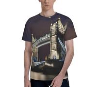 Tower Bridge in London - Camisetas clásicas de manga corta para hombre, perfectas tanto para la oficina como para el gimnasio, Negro, 3XL