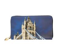 Tower Bridge in London - Cartera de piel con estampado de billetera para teléfono celular, tarjetas de crédito, billetera con cremallera, color negro, talla única, Negro, One Size