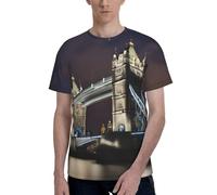 Tower Bridge in London - Cómodas camisetas de cuello redondo para hombre, para uso diario y ocasiones especiales, Negro, 3XL