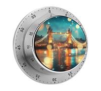 Tower Bridge in London England Night - Temporizador de cocina de 60 minutos, herramienta mecánica visual de gestión del tiempo para cocinar