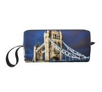 Tower Bridge in London - Neceser de viaje con estampado de puente de Londres, bolsa de maquillaje, bolsa de cosméticos multiusos con cremallera, Blanco, Talla única