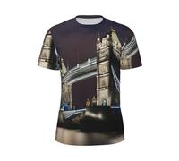 Tower Bridge in London - playera de manga corta para hombre, transpirable, ligera, de verano, para gimnasio, entrenamiento, uso casual, Negro -, 3XL