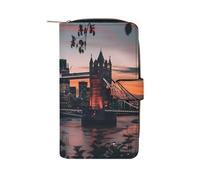 Tower Bridge The Sunset London England UK - Cartera larga de piel sintética para mujer, organizador de mano para oficina y viajes