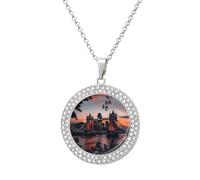 Tower Bridge The Sunset London England UK Collar para mujer, colgante ajustable para mamá, esposa, novia, talla única, Metal