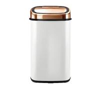 Tower Rose Gold T80904RW Cubo de Basura Con Sensor - Automático Con Revestimiento Antihuellas, Cierre Suave - Inteligente, Capacidad de 58 L, Blanco y Oro Rosa