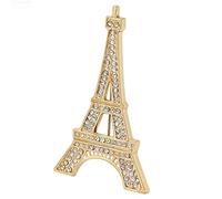 Tower Shape Lapel Pin, Trendy Rhinestone Fashion Jewelry, Elegant Brooch Pin with Crystals, Shining Metal Tower Accessory, Sparkling Detail for Party Dresses, and Banquet Wear