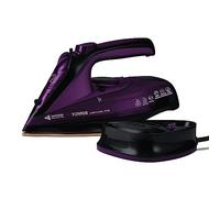 Tower T22008 CeraGlide - Plancha de vapor inalámbrica con suela de cerámica - Plancha de vapor con función de vapor variable, color morado