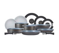 Tower T800200 Freedom T800200-Juego de Utensilios de Cocina de 13 Piezas con Revestimiento de cerámica, diseño apilable y Asas Desmontables, Color Grafito, Aluminio