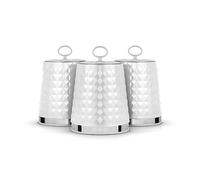 Tower T826207WHT - Juego de 3 botes de acero inoxidable, color blanco