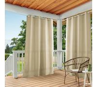 TOWN & COUNTRY BASICS Cabana - Cortinas Opacas para Interiores y Exteriores, Resistentes al Agua, Opacas, Resistentes al Agua, 137 x 274 cm, Color Natural