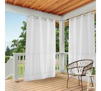 TOWN & COUNTRY BASICS Exclusive Home Cabana - Par de Paneles de Cortinas sólidas para Interiores y Exteriores con Ojales para filtrar la luz, 54 x 144 Pulgadas, Color Blanco