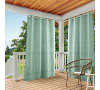 TOWN & COUNTRY BASICS Exclusive Home Indoor/Outdoor Solid Cabana Grommet Top Window Curtain Panel Pair