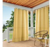 Exclusive Home Indoor/Outdoor Solid Cabana Grommet Top Window Curtain Panel Pair
