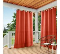 TOWN & COUNTRY BASICS Exclusive Home Indoor/Outdoor Solid Cabana Grommet Top Window Curtain Panel Pair