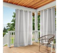 TOWN & COUNTRY BASICS Exclusive Home Indoor/Outdoor Solid Cabana Grommet Top Window Curtain Panel Pair