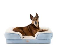 TOWN & COUNTRY EVERYDAY CuddleTown - Cómodo sofá cama para mascotas, espuma de caja de huevos de apoyo y calmante, repelente al agua, parte inferior antideslizante, funda lavable a máquina, azul,