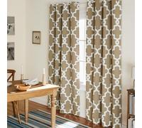 TOWN & COUNTRY EVERYDAY Exclusive Home Curtains Ironwork Sateen Woven Window Curtain Panel Pair