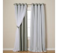TOWN & COUNTRY LUXE Exclusive Home Catarina - Par de Paneles de Cortinas Opacas para oscurecer y traslúcidas con Ojales en la Parte Superior, 52 x 120 Pulgadas, Gris Suave