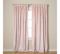 TOWN & COUNTRY LUXE Exclusive Home Curtains Par de Paneles Superiores Plisados de Terciopelo, Color Rosa Rubor, 27 x 84, 2 Piezas