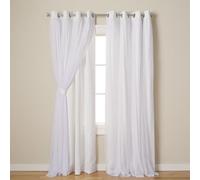 TOWN & COUNTRY LUXE Home Exclusive Catarina - Cortinas, Lisas, Opacas y Transparente, con Ojal Superior, poliéster, poliéster, Winter White, 84 x 52 x 0.2 cm