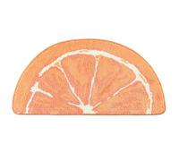 TOWN & COUNTRY PLAY Citrus Slice - Tapete de baño con Forma de Medio círculo, Absorbente, Parte Trasera Antideslizante, Lavable a máquina, Naranja, 34.7 x 18.1 Pulgadas