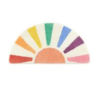 TOWN & COUNTRY PLAY Hello Sunshine - Tapete de baño con Forma de Medio círculo, tapete Absorbente con diseño de Sol arcoíris, Parte Trasera Antideslizante, Lavable a máquina, Multicolor, 32.7 x 16.5