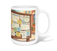 Town Hall Meeting - Taza de café de cerámica, diseño de mercado de agricultores de temporada de la comunidad, serie de conciertos de verano, color azul, novedosa taza para beber de oficina con asa