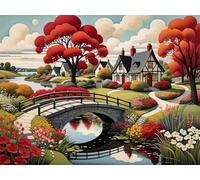 Town Scenery 1000 Piece Jigsaw Puzzles for Adults, Colourful, Challenging & Brainteasing Adult Puzzles 1000 Pieces Bridge, Fun jigsaws for The Whole Family 30x20 Inch