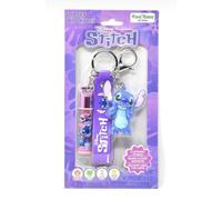 Townley Disney Stitch - Juego de labios con bálsamo labial con sabor a bayas y llavero con correa para la muñeca