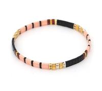 Townshine Pulsera de azulejos multicolor estilo bohemio japonés Miyuki pulsera elástica para mujer, 6.5 inches, Cuenta japonesa Miyuki, cristal