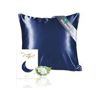 townssilk Doble Cara 100% 19 mm Funda de Almohada de Seda Pura de moras para la Salud del Cabello y la Piel Funda, de Almohada con Cremallera Oculta, 1 Pieza,40x40cm Navyblue