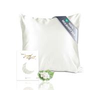 TOWNSSILK - Funda de Almohada 100% de Seda de Morera, cuida el Cabello y la Piel, Ambos Lados de Seda de 19 Momme, 1 Unidad,Naturalwhite， 80 x 80 cm