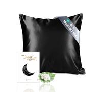 townssilk- Funda de Almohada 100% de Seda de Morera, cuida el Cabello y la Piel, Ambos Lados de Seda de 19 Momme, 1 Unidad,Negro， 60x60cm