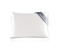 TOWNSSILK - Funda de Almohada 100% de Seda de Morera, cuida el Cabello y la Piel, Ambos Lados de Seda de 19 Momme, 1 Unidad,Naturalwhite， 50 x 70 cm