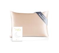 TOWNSSILK - Funda de Almohada 100% de Seda de Morera, cuida el Cabello y la Piel, Ambos Lados de Seda de 19 Momme, 1 Unidad,Taupe， 50 x 75 cm