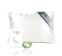 TOWNSSILK - Funda de Almohada 100% de Seda de Morera, cuida el Cabello y la Piel, Ambos Lados de Seda de 19 Momme, 1 Unidad,Naturalwhite， 50 x 90 cm