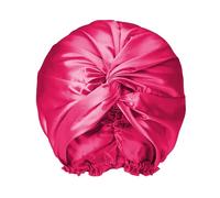 townssilk - Gorro de noche de mujer en seda de morera 16 momme, 100% seda, gorro de ducha que protege el cabello, para la mayoría de los cabellos, regalo de lujo, doble capa, 1 unidad, magenta