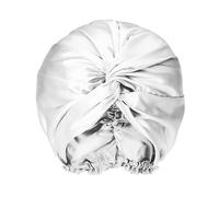 townssilk Gorro de noche para mujer, 100% de seda, protege el cabello, para la mayoría de los tipos de cabello, regalo de lujo, doble capa, 1 pieza, gris plateado