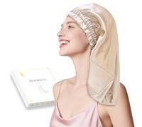 townssilk Gorro de seda para dormir, 100% seda de morera de 22 mommes, para mujer, lujoso, transpirable, se ajusta de forma segura durante la noche y sin presión, ideal para cabello largo y rizado