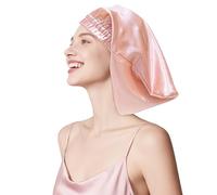 townssilk Gorro de seda para dormir, 100% seda de morera de 22 mommes, para mujer, lujoso, transpirable, se ajusta de forma segura durante la noche y sin presión, ideal para cabello corto y mediano