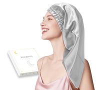townssilk Gorro de seda para dormir, 100% seda de morera de 22 mommes, para mujer, lujoso, transpirable, se ajusta de forma segura durante la noche y sin presión, ideal para cabello largo y rizado