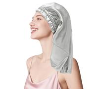 townssilk Gorro de seda para dormir, 100 % seda de morera de 22 mommes, para mujer, lujoso, transpirable, se ajusta de forma segura durante la noche y sin presión, ideal para cabello largo y rizado
