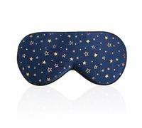townssilk Máscara de dormir 100% seda con correa ajustable de seda, cómoda y súper suave, mejor ayuda para dormir, venda, estrella dorada, azul