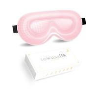 townsslik Antifaz 3D para dormir, doble cara, 19 mm, lujosa seda de morera, no afecta a las pestañas, cómoda para los ojos, correa de hombro ajustable, rosa rosa